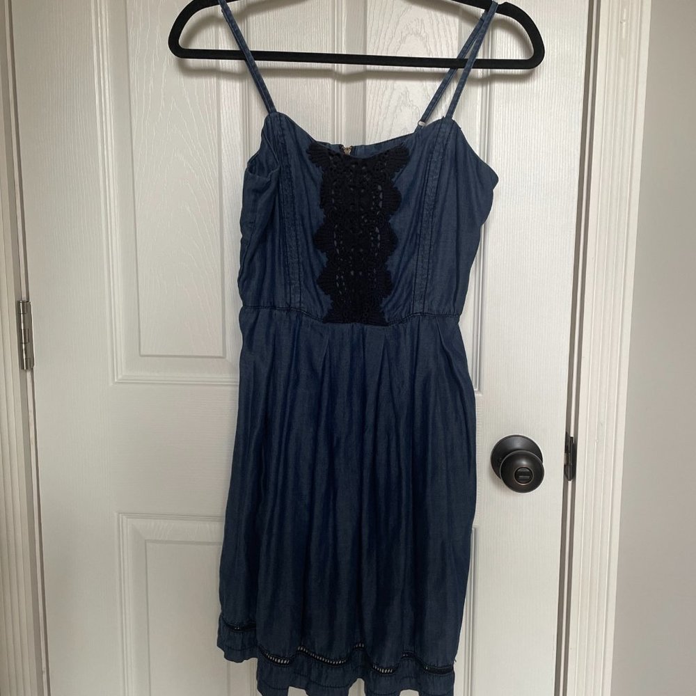 Maurices Women's Size S Denim Dress- Short Length, Adjustable Spaghetti Straps